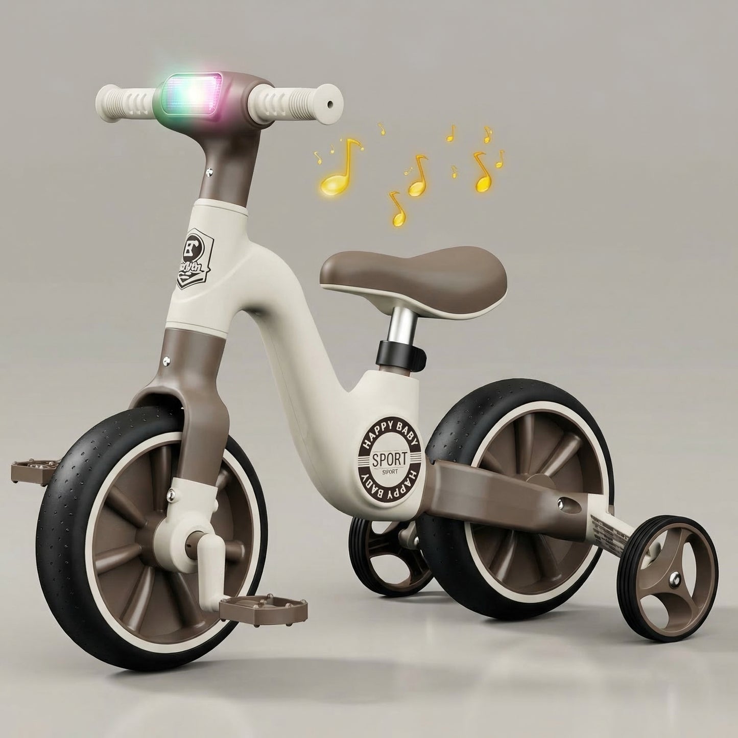 kids balance bike with training wheels toddler pedal bike with lights
