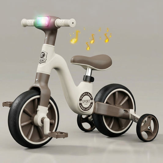 kids balance bike with training wheels toddler pedal bike with lights
