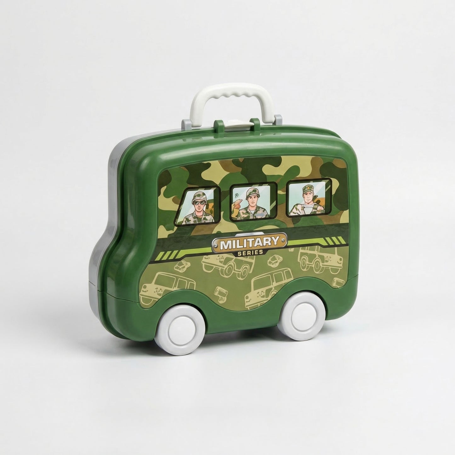 military truck carry case playset portable army vehicle toy set
