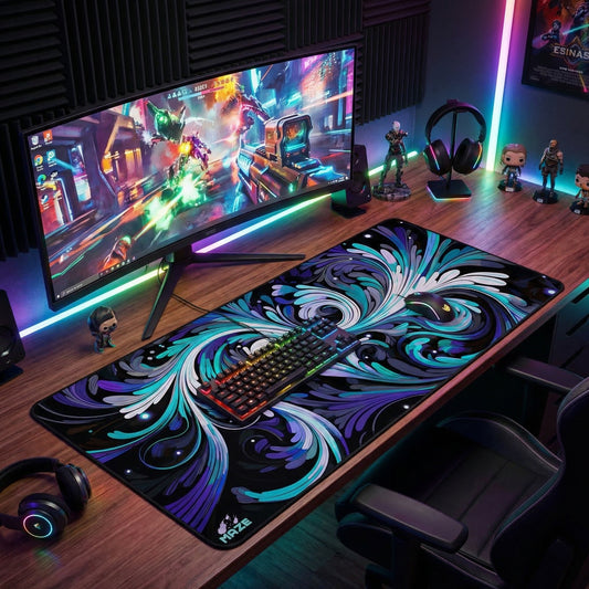 MAZE Spirals B Extended Gaming Desk Mat
