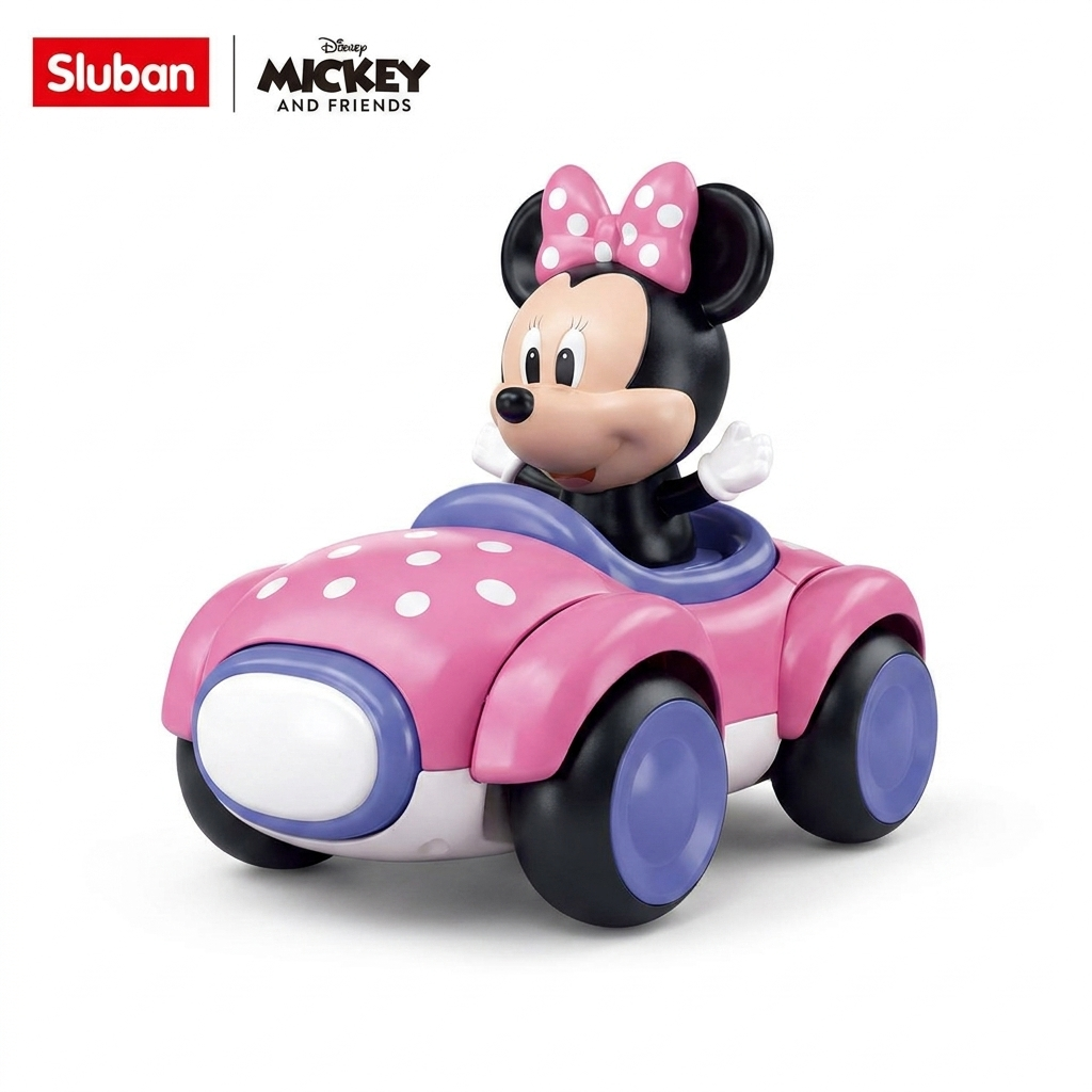 Sluban Disney Minnie Mouse Assembly Car – Friction Toy Vehicle (M38-LS009)