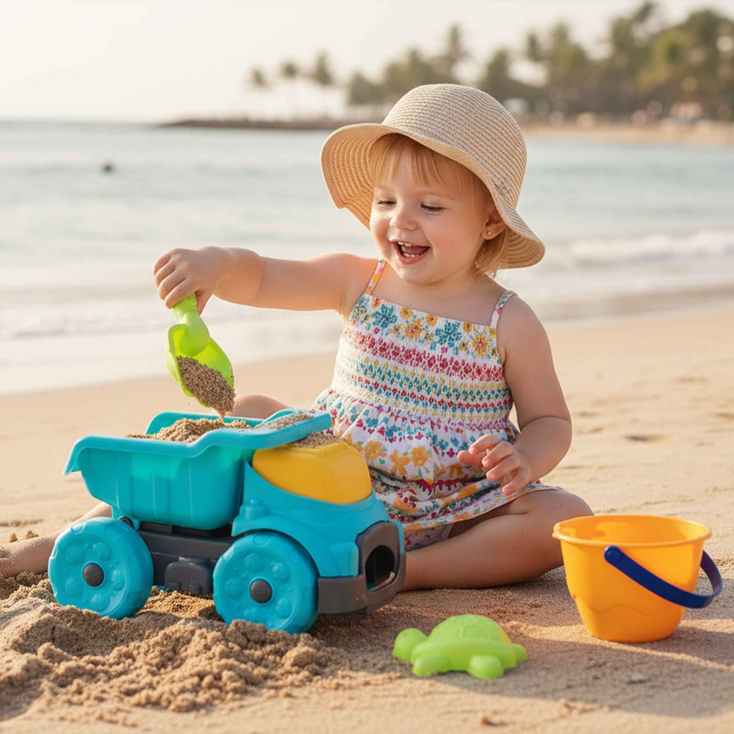 Luxury Beach Series Kids Sand Truck Set with Bucket & Tools