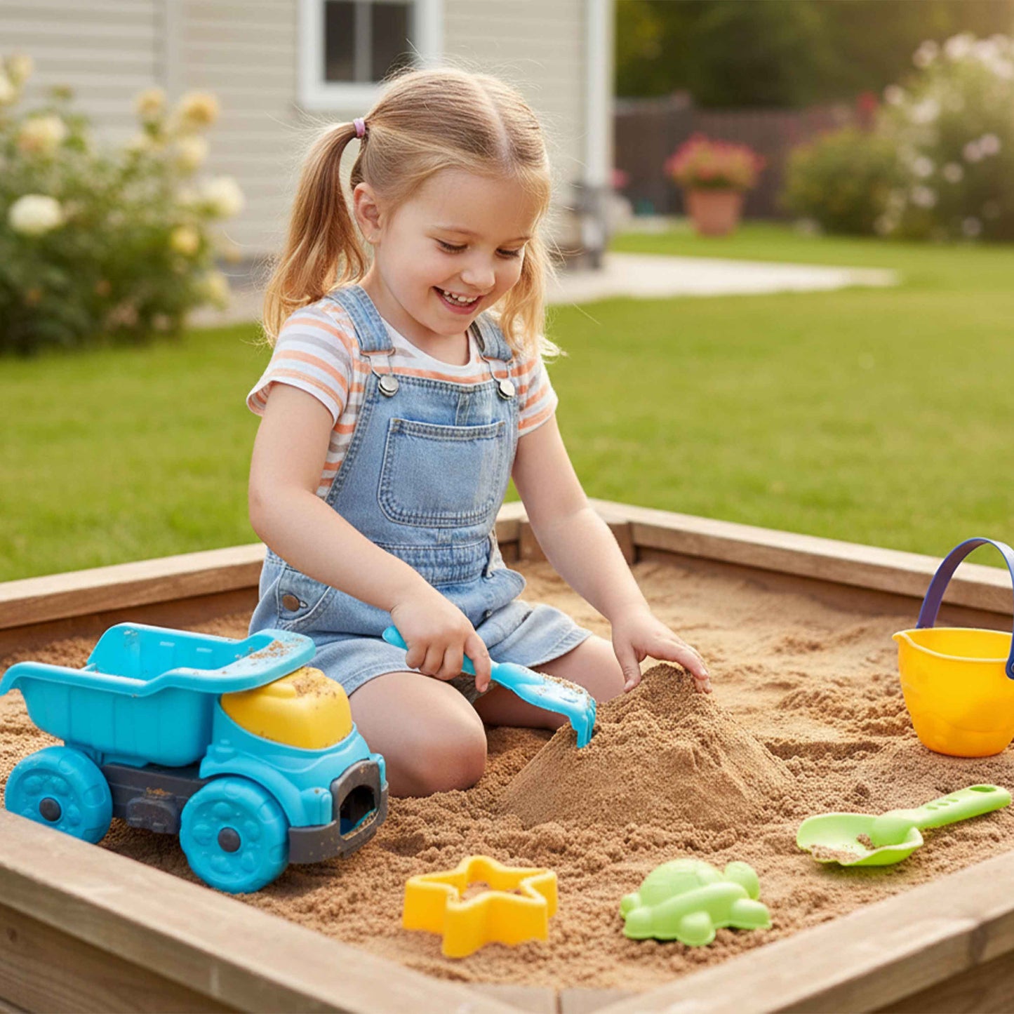 Luxury Beach Series Kids Sand Truck Set with Bucket & Tools