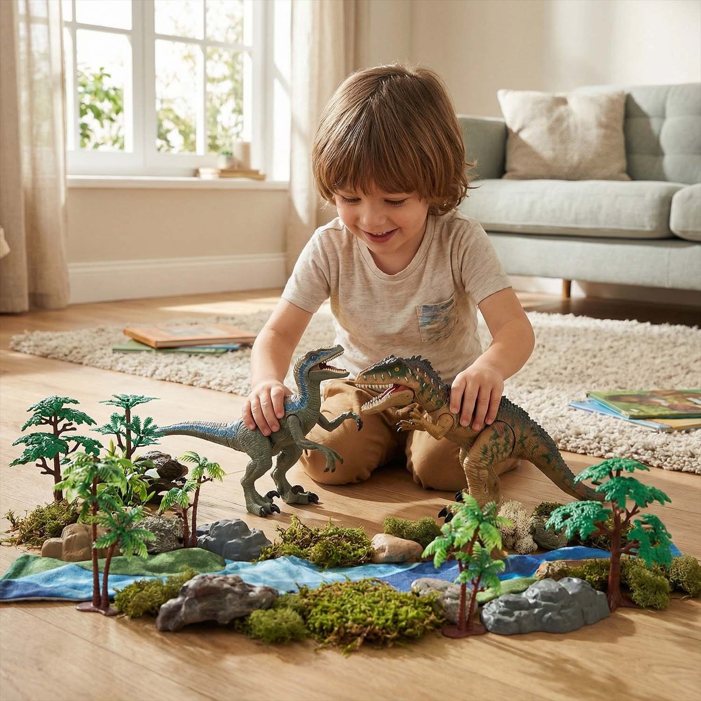 Battery operated dinosaur toy for children