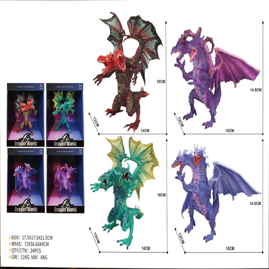 Colorful dragon action figure with wings
