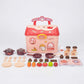Toy kitchen set with various accessories 