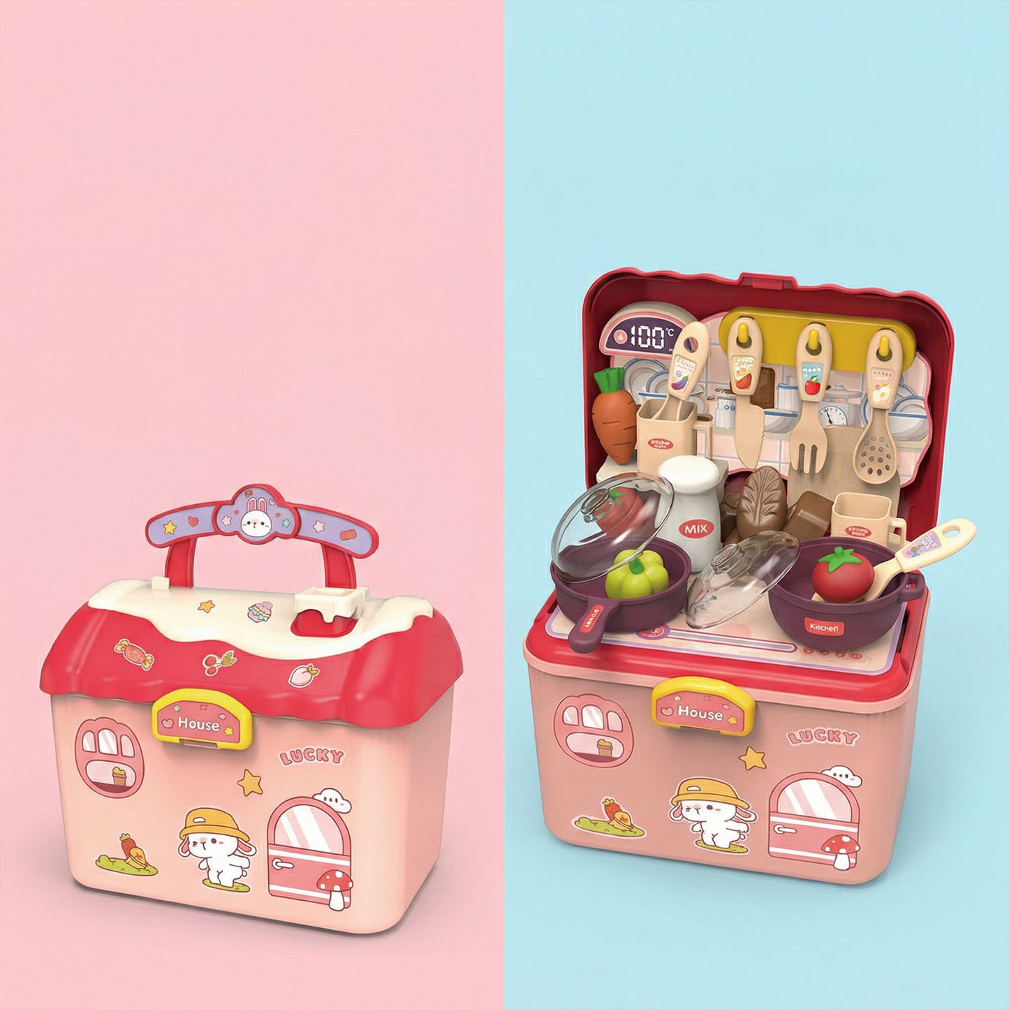 Cute kids kitchen toy with accessories