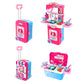 Kids chef kitchen suitcase playset pink