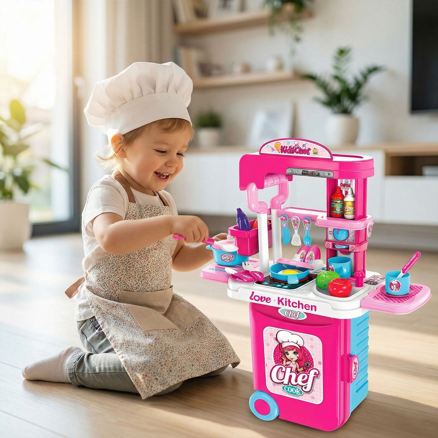 Pretend cooking toy with accessories
