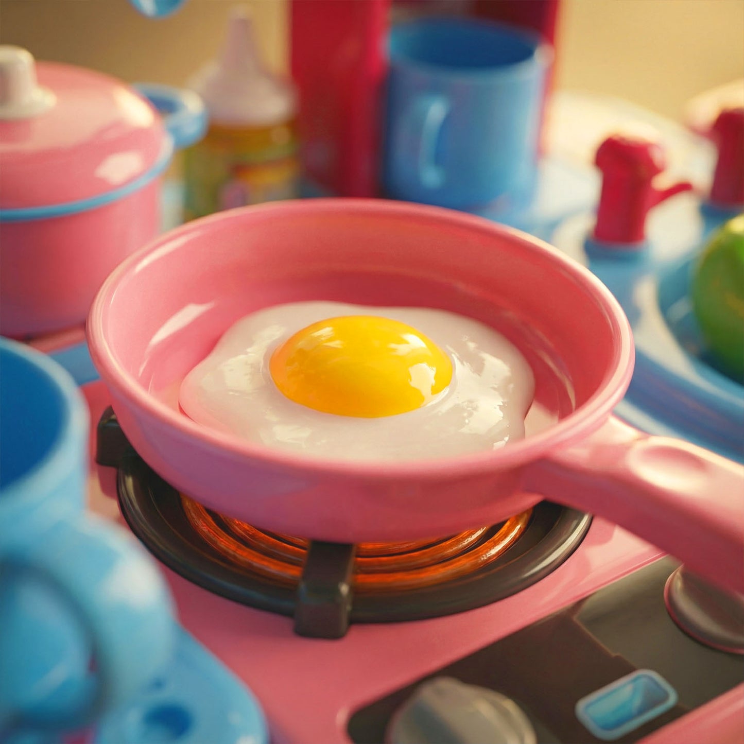 Portable 3 in 1 kids kitchen toy