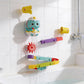 Dinosaur Bath Water Track Toy for Babies and Toddlers – Interactive Suction Cup Waterfall Bath Play Set with Colorful Tracks and Rotating Water Wheels - Qatar