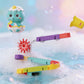 Dinosaur Bath Water Track Toy for Babies and Toddlers – Interactive Suction Cup Waterfall Bath Play Set with Colorful Tracks and Rotating Water Wheels - Qatar