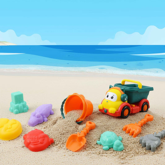 Kids Beach Sand Toy Set with Dump Truck & Bucket – 9pcs