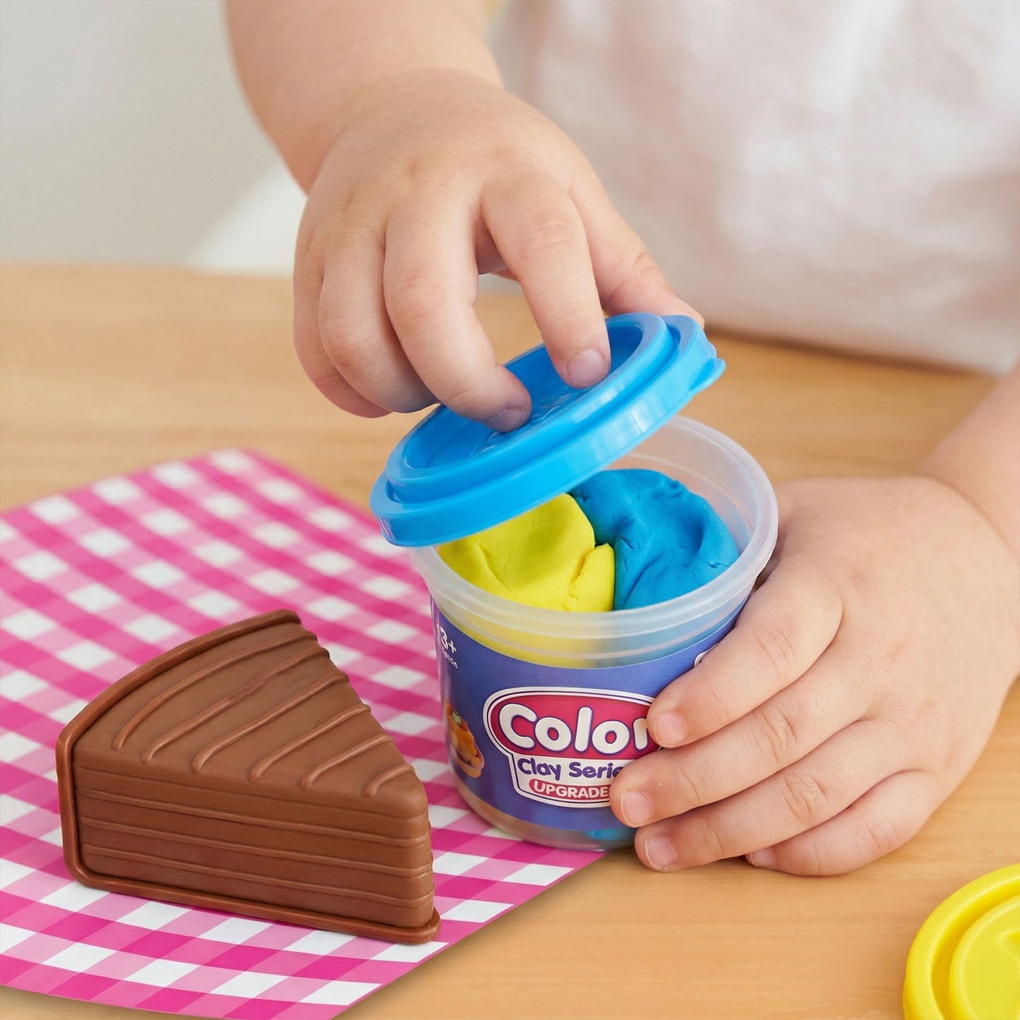 Kids dessert color clay playset with cake and cupcake molds