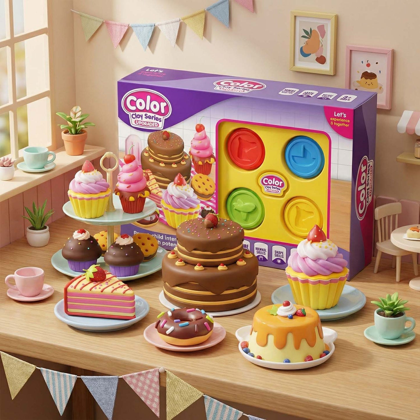 Educational dessert clay playset for children 3 plus