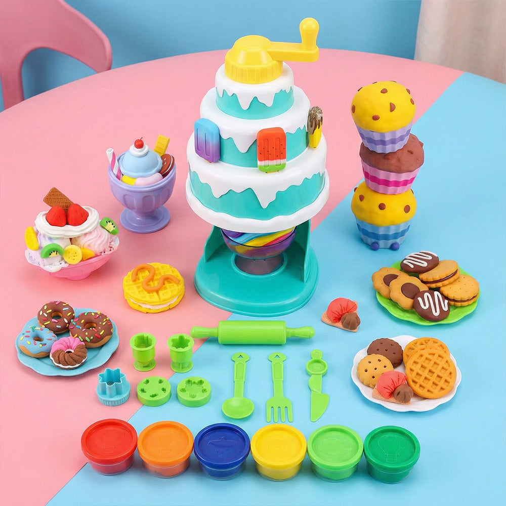 Kids non toxic modeling clay dessert maker toy