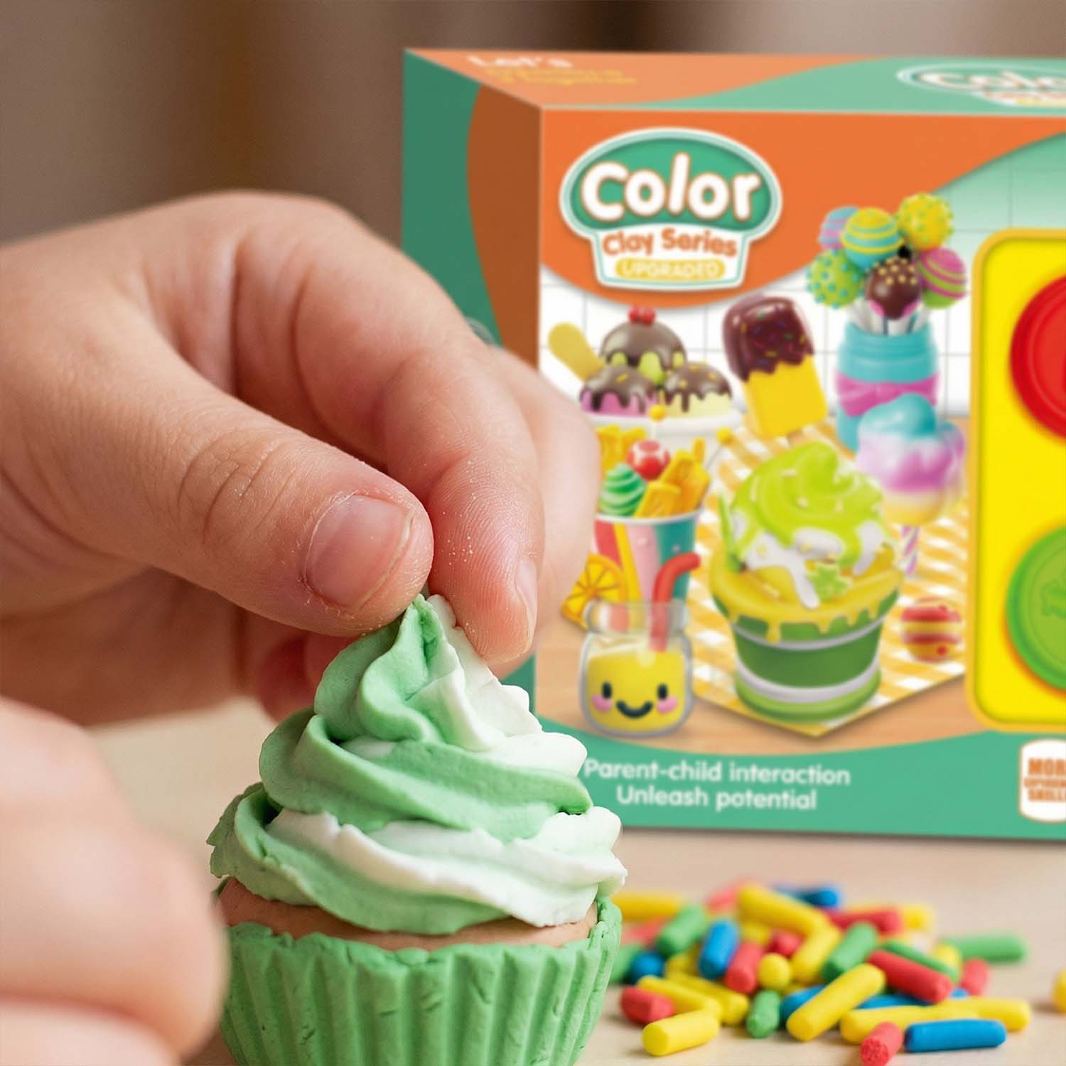 Children modeling clay ice cream toy set