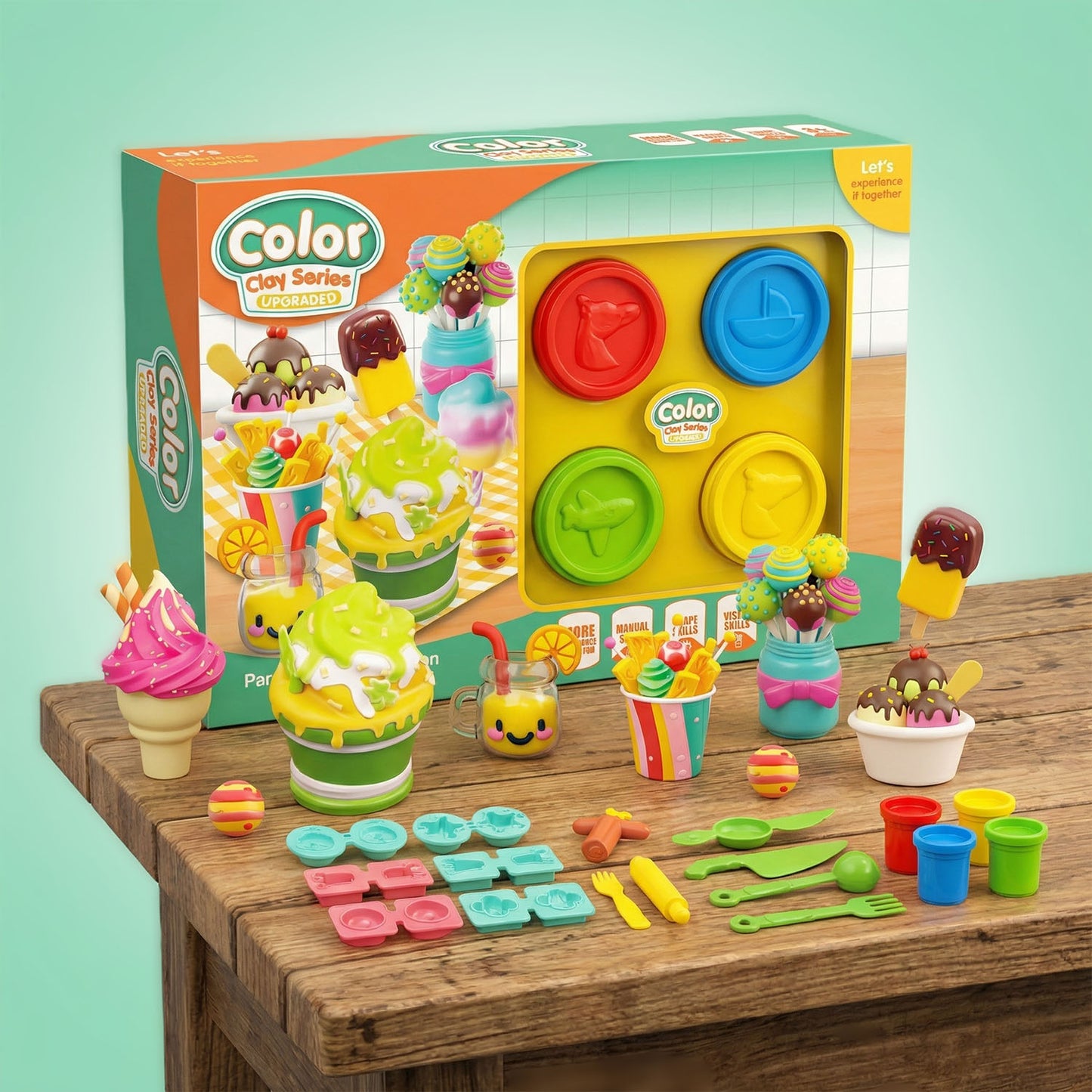 Kids non toxic color clay ice cream toy