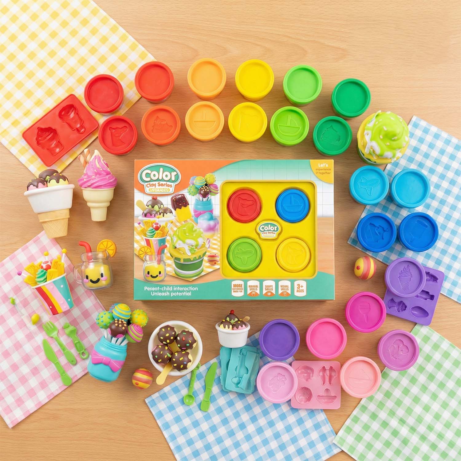 Educational ice cream clay playset for children 3 plus