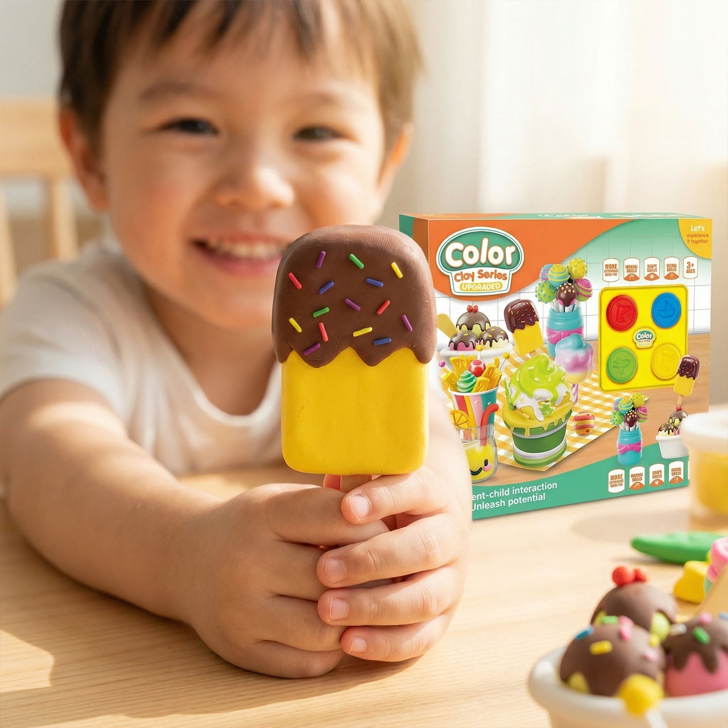 Kids Ice Cream Color Clay Playset – Creative Modeling Clay Toy for Children 3+ | Qatar