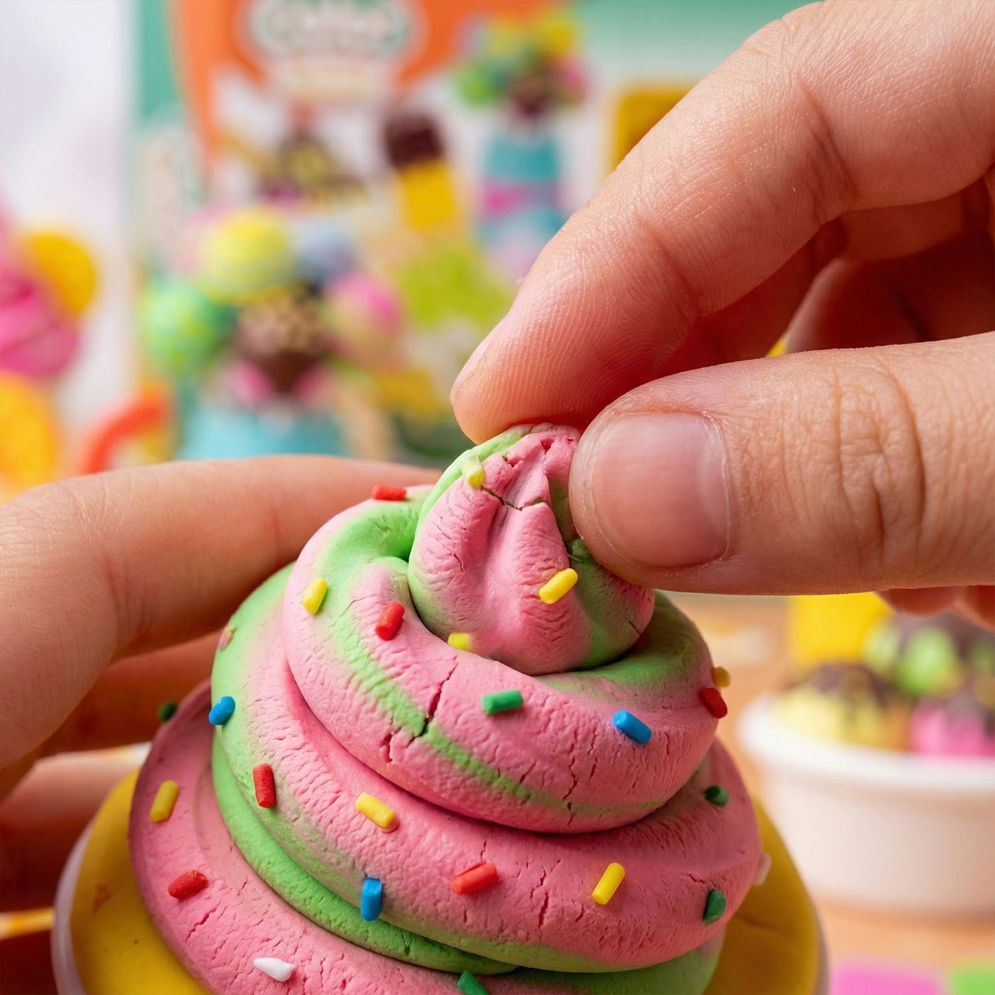 Children modeling clay ice cream toy set