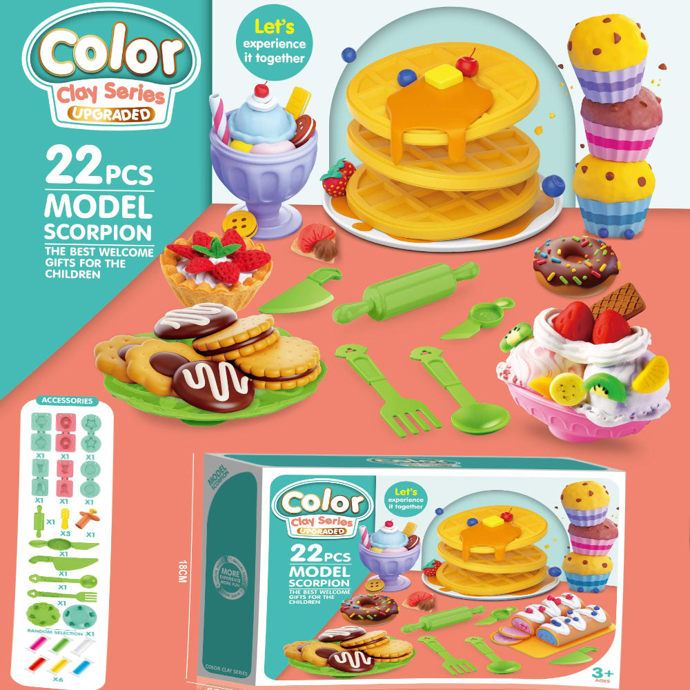 Color Clay Series toy set with various modeled items