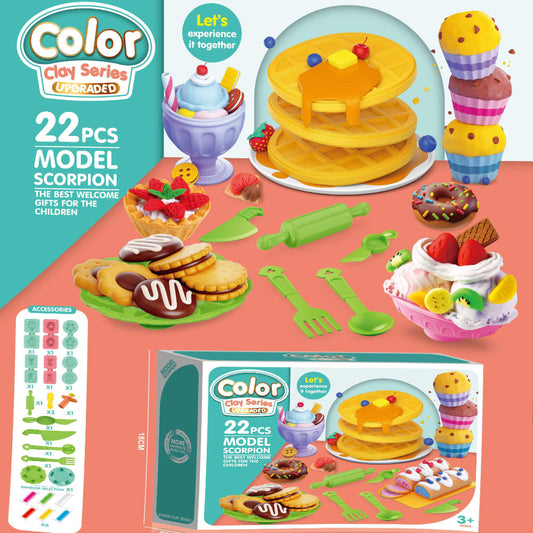Color Clay Series toy set with various modeled items