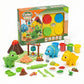 Children modeling clay dinosaur toy set