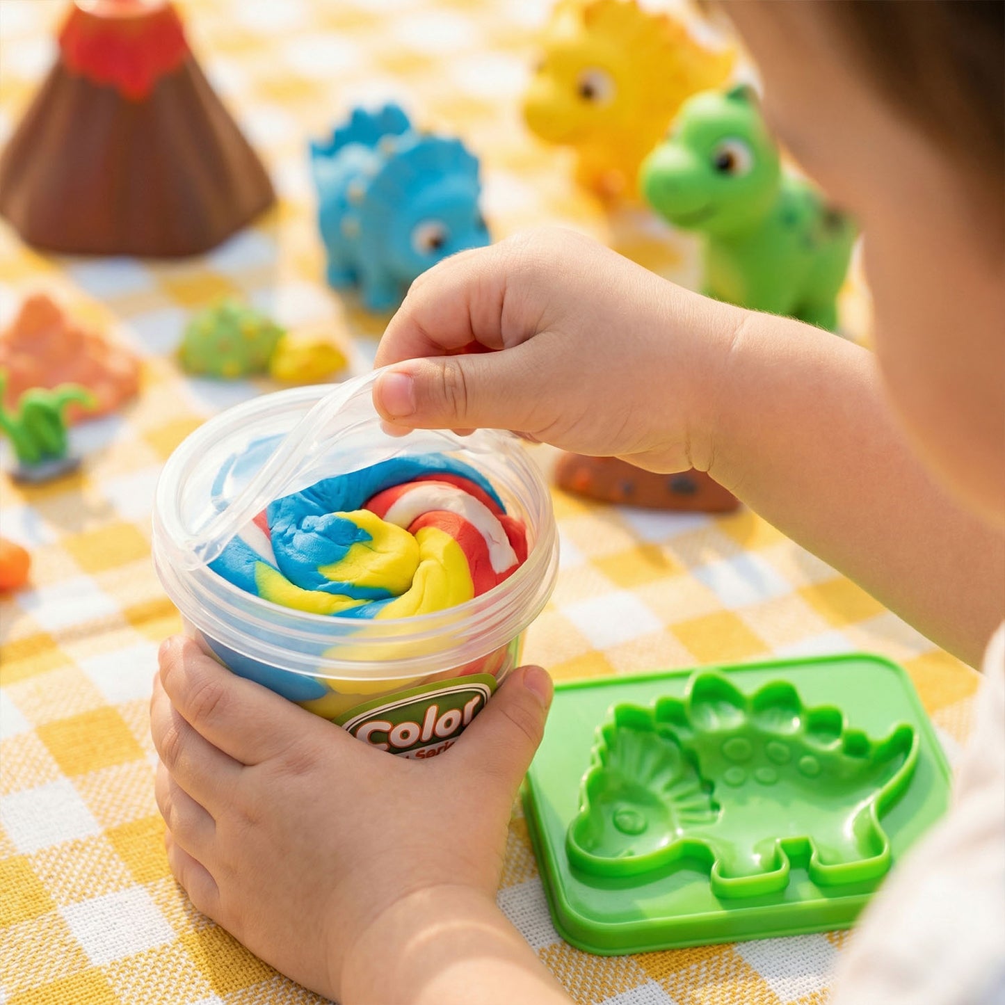 Creative dinosaur clay playset for kids