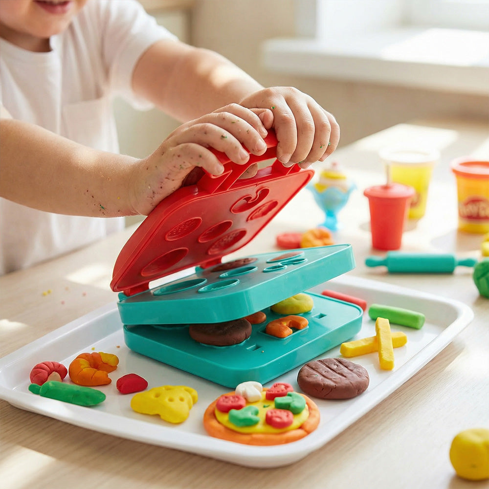 Children modeling clay food making toy set