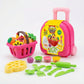 Kids color clay playset with trolley and accessories