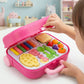 Kids color clay playset with trolley and accessories