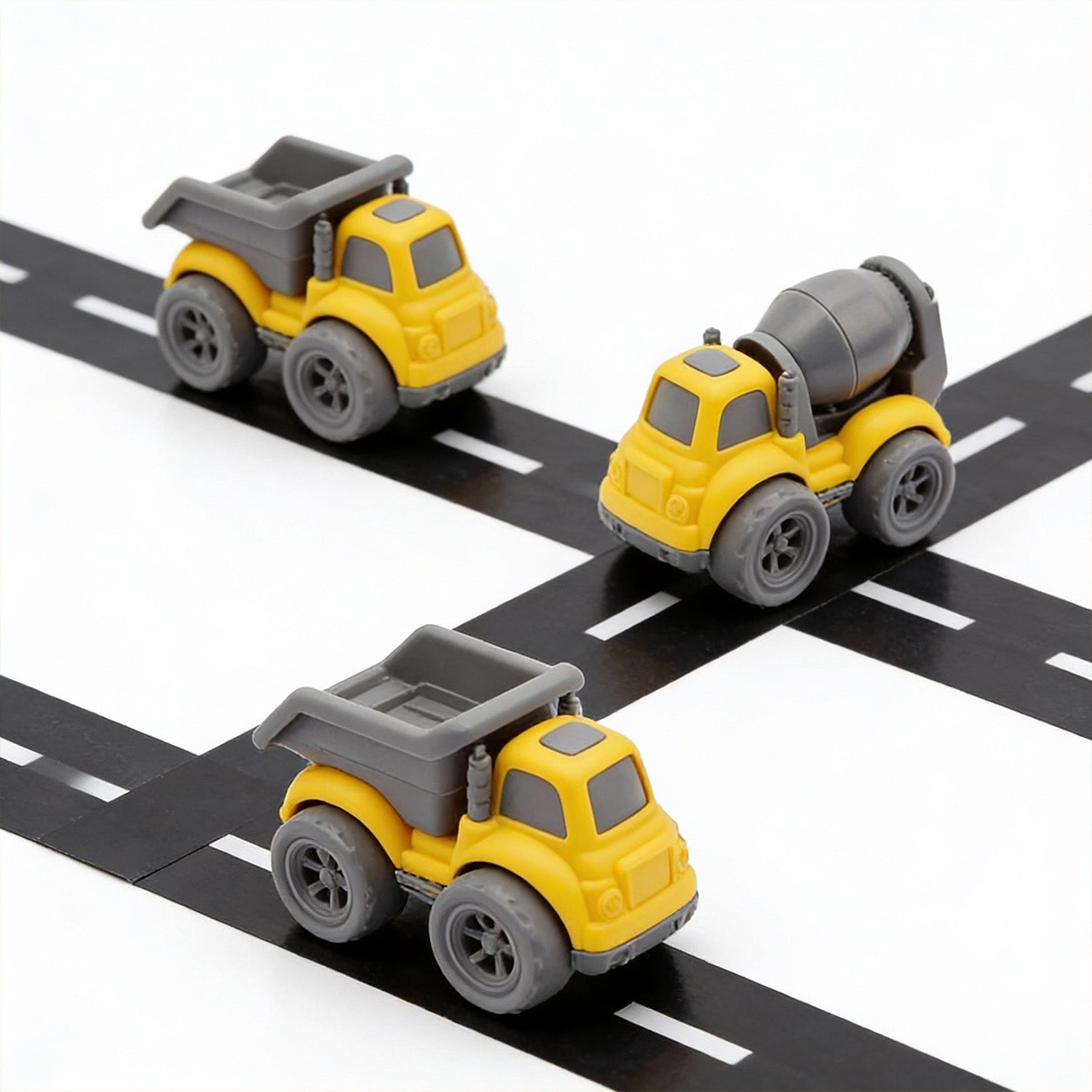 Construction vehicle inertia toy set with dump truck