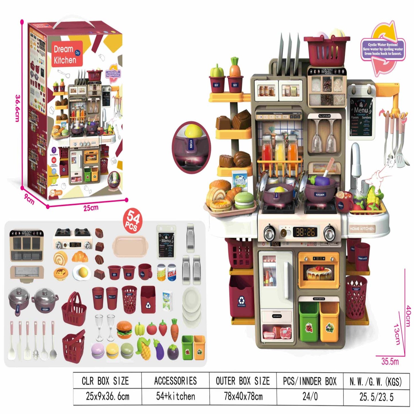Deluxe dream kitchen kids playset
