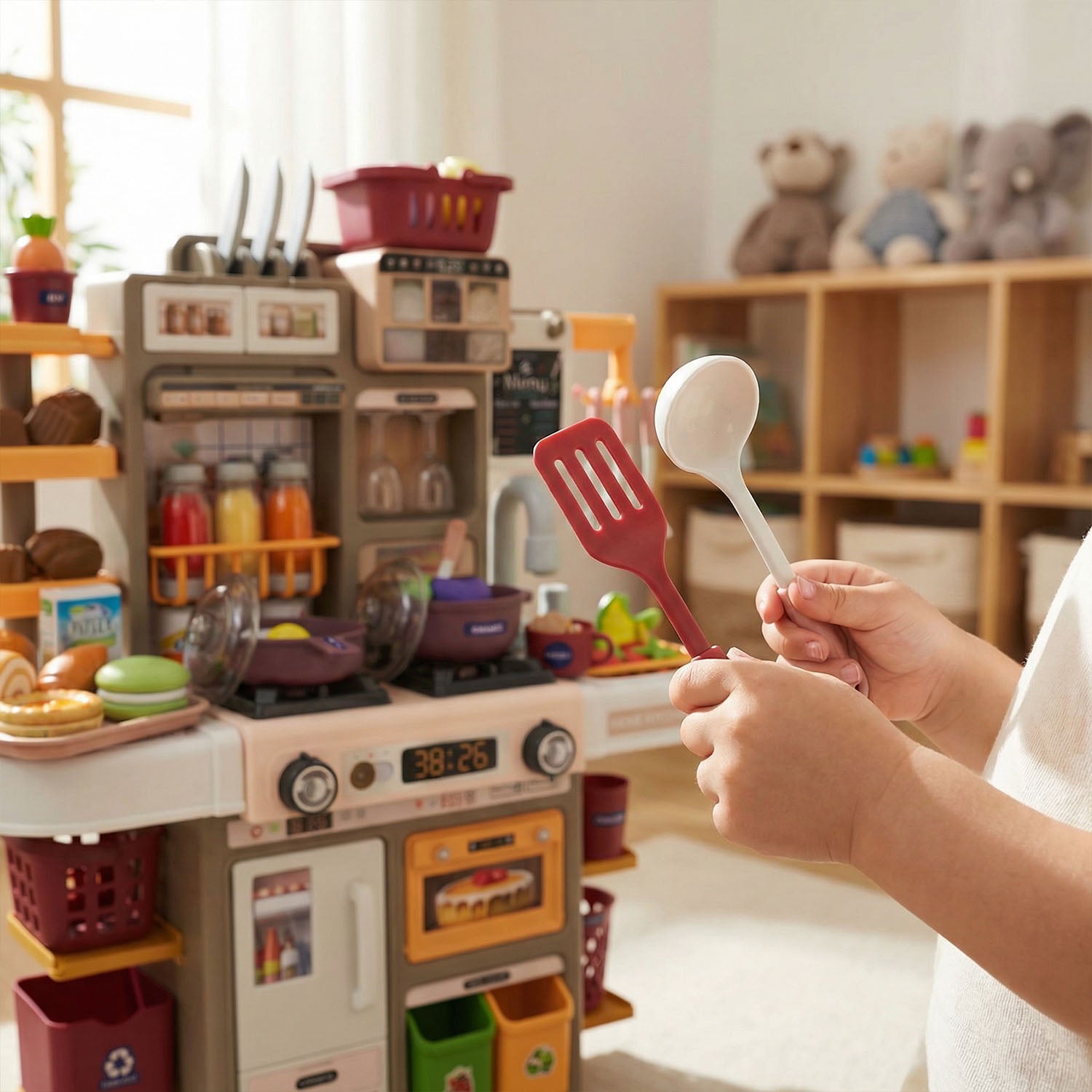 Kids kitchen playset with water system
