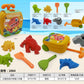 Yellow Dinosaur Sand Toy Suitcase Trolley Set 8pcs – Kids Beach Toys Qatar
