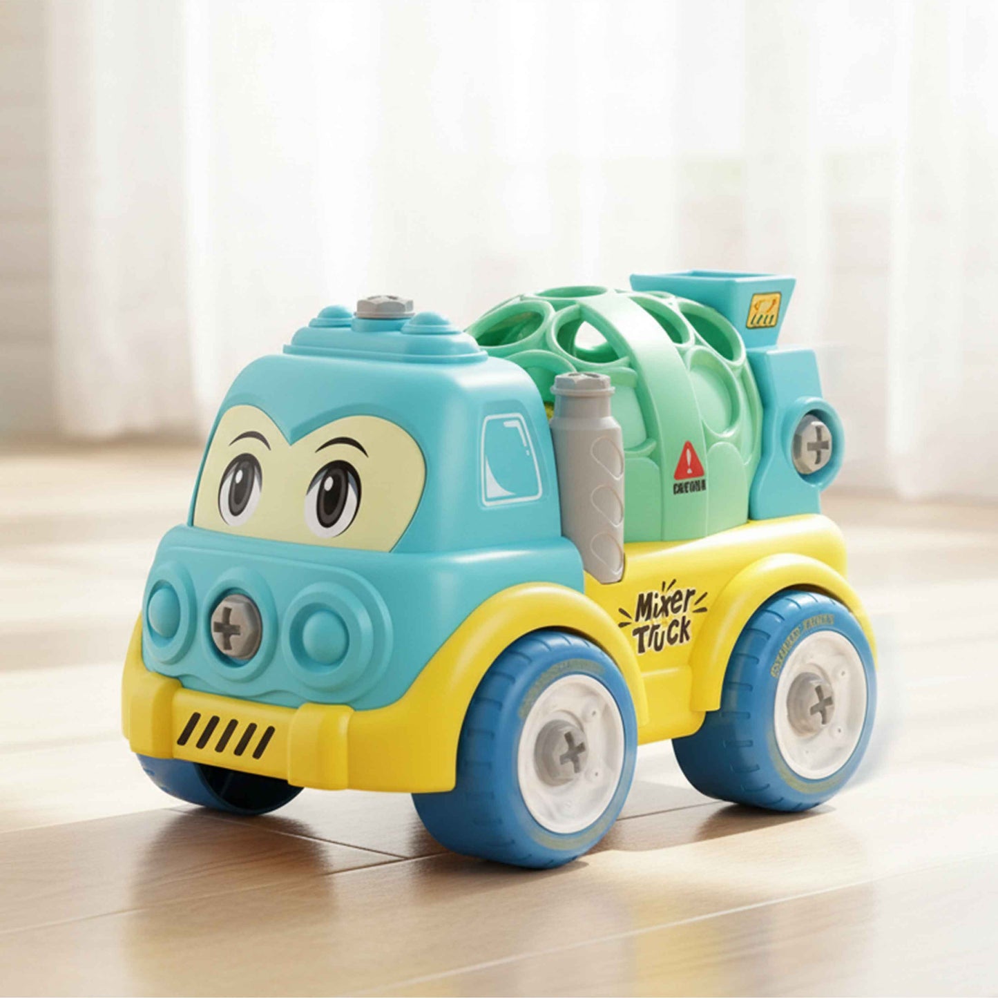 Kids DIY Assemble Cement Mixer Truck with Screwdriver – Build & Play Take-Apart Toy (21cm)