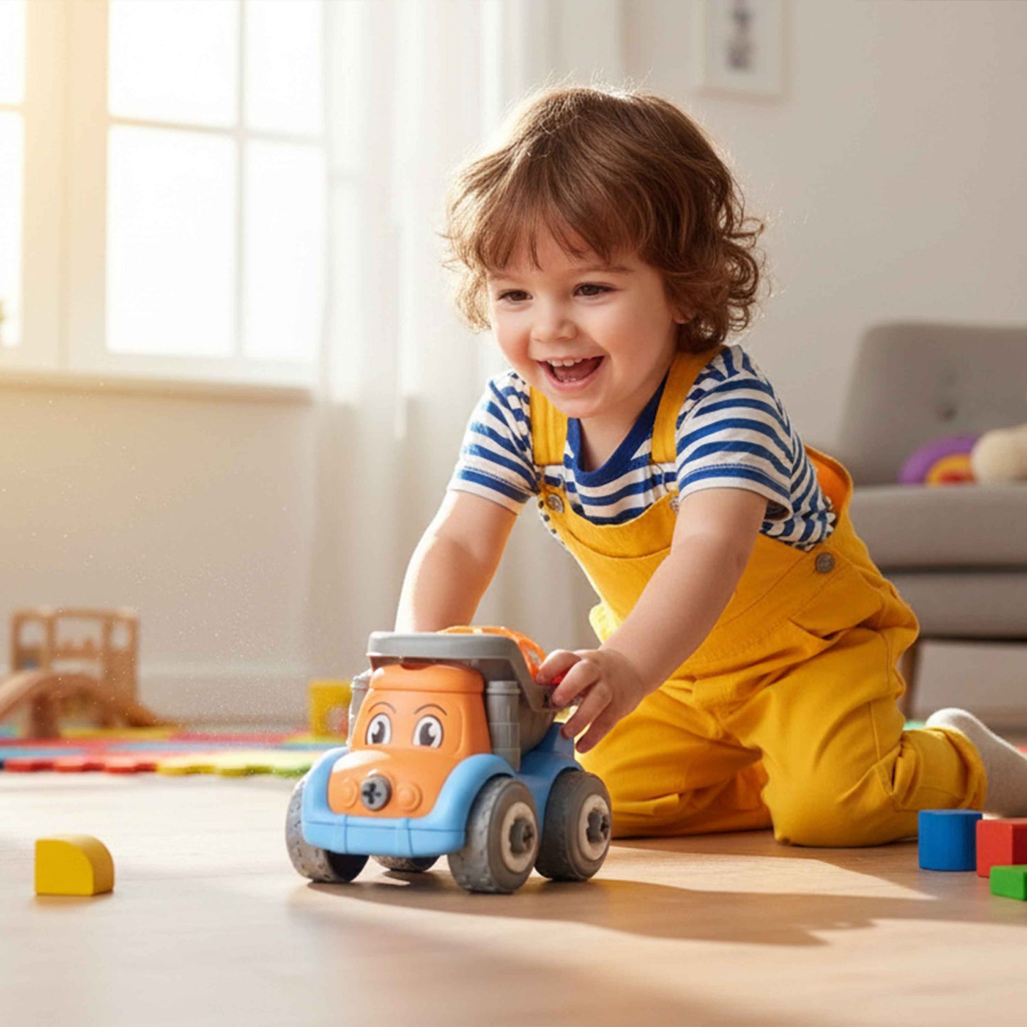 DIY Assemble Mini Dump Truck Toy with Screwdriver (Build & Play)