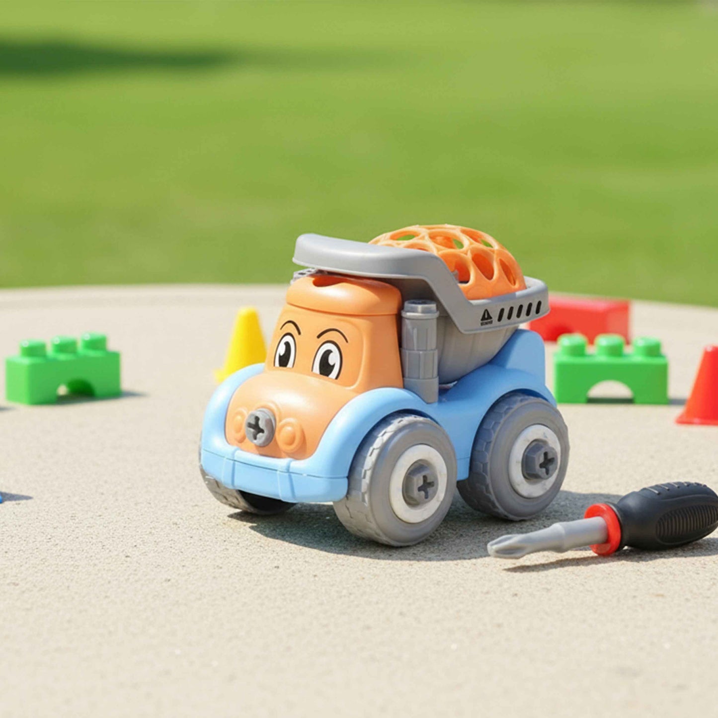 DIY Assemble Mini Dump Truck Toy with Screwdriver (Build & Play)