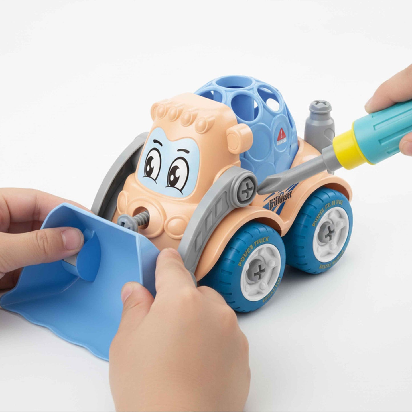 Kids DIY Take-Apart Bulldozer Loader Truck Toy with Screwdriver (23.5cm) – Construction Building Set