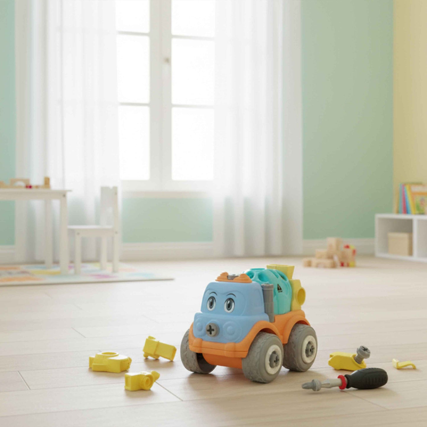Kids DIY Take-Apart Cement Mixer Truck Toy with Screwdriver (11.5cm) – Building & Motor Skills
