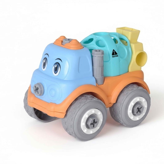 Kids DIY Take-Apart Cement Mixer Truck Toy with Screwdriver (11.5cm) – Building & Motor Skills