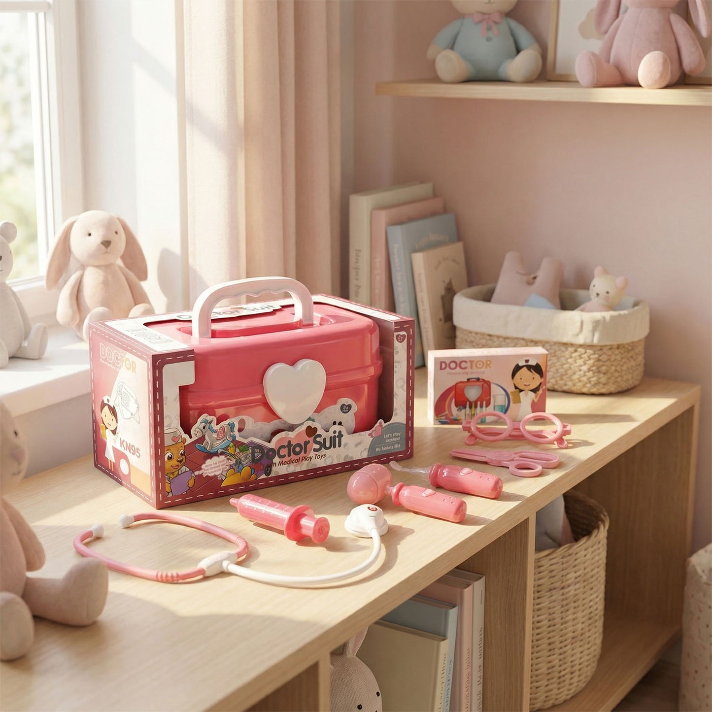 Kids Doctor Playset Medical Suitcase Toy – Portable Pretend Doctor Kit with 9 Accessories | Qatar