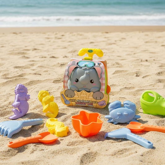 Elephant Sand Toy Suitcase Trolley Set – 8pcs (3+)