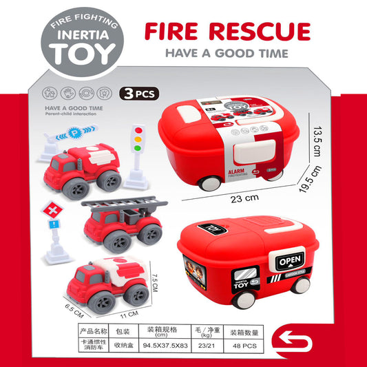 Kids fire rescue inertia toy set with fire trucks and storage box

Toddler fire truck push and go toy set with ladder truck

Firefighting inertia vehicle toy set for kids role play

Children fire rescue toy cars with portable storage box

Fire engine inertia toy set designed for toddlers and young kids
