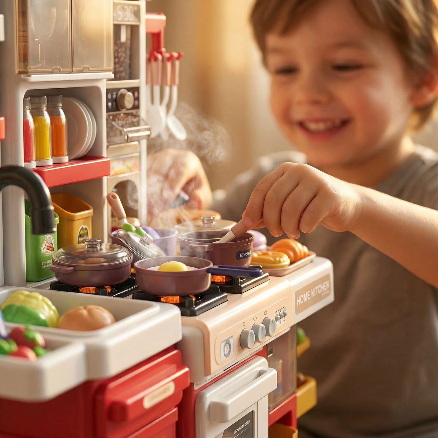 Interactive toy kitchen with water system