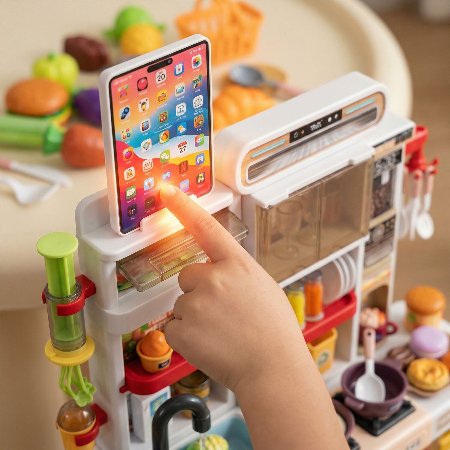 Large kids kitchen playset with accessories