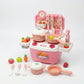 Mini Dream Kitchen Playset for Kids – Pink Toy Kitchen with 10 Accessories | Qatar