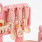 Mini Dream Kitchen Playset for Kids – Pink Toy Kitchen with 10 Accessories | Qatar