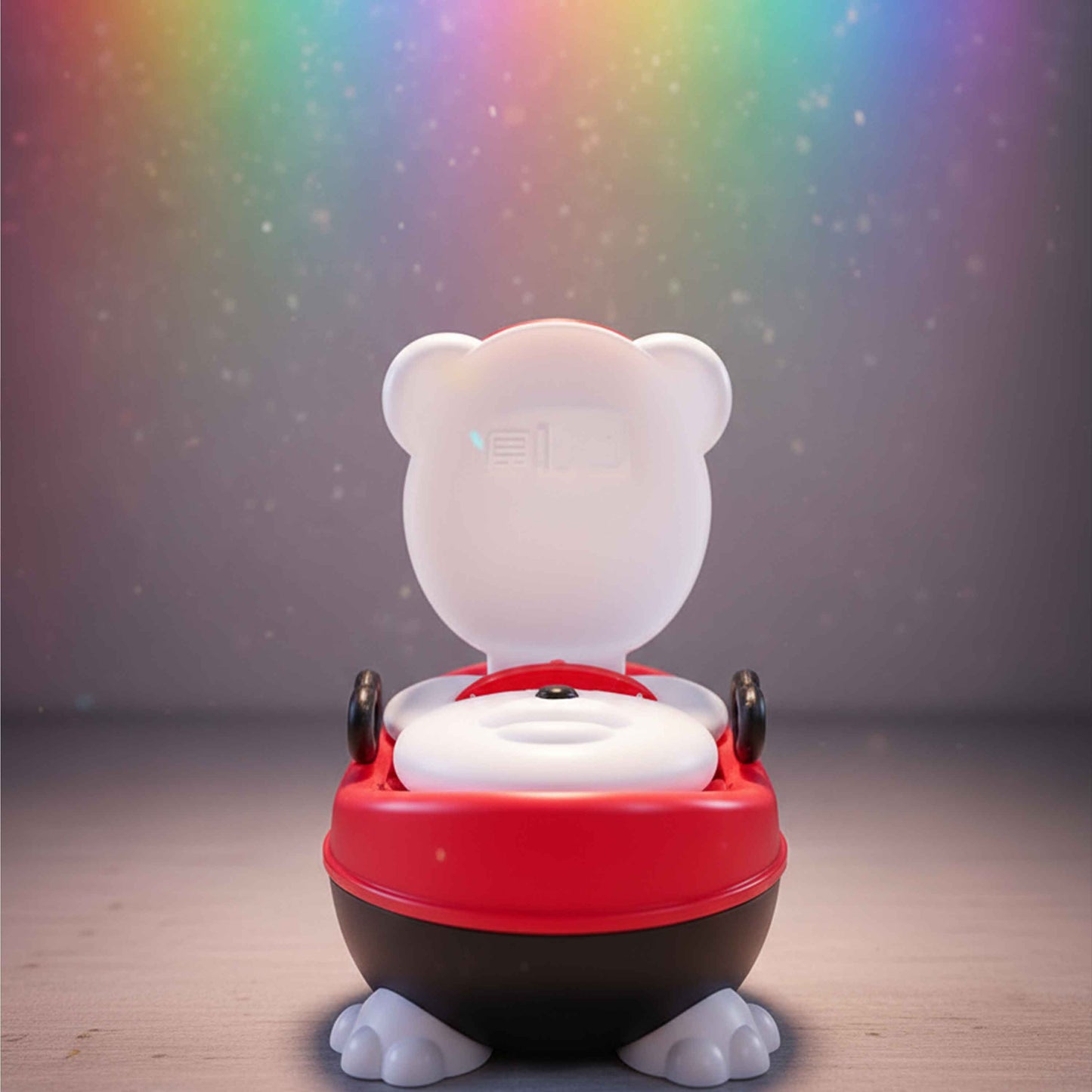 Children Music Toilet Potty Training Chair (Red/White Bear) – Light & Sound, Removable Bowl, 18M+, Max 45kg
